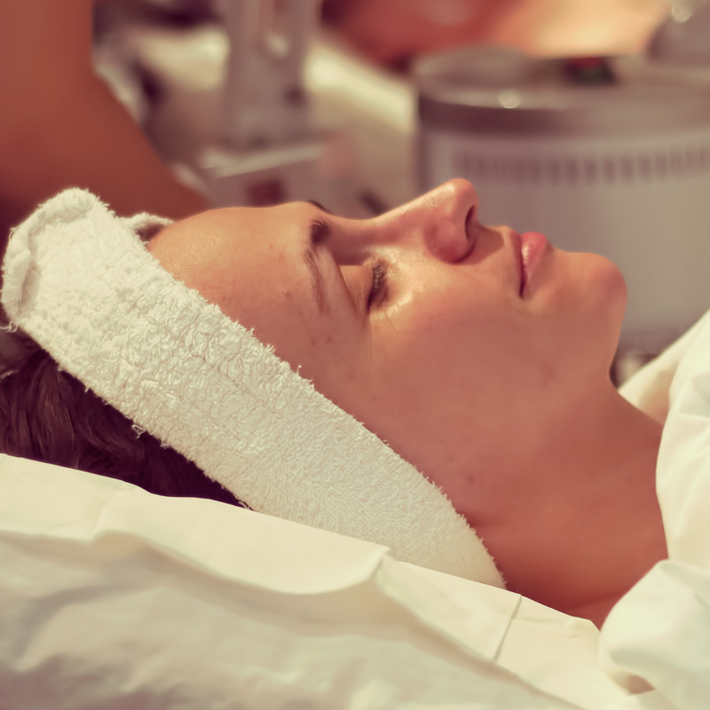 Girl relaxes at the spa